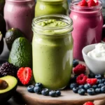 Avocado berry smoothies